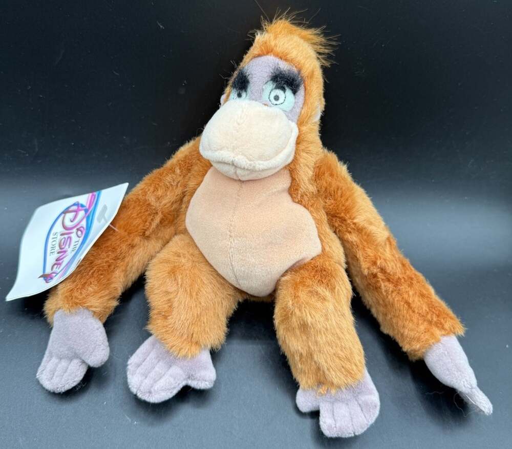 Vintage The Disney Store W/Tags 8" Mini-Bean Bag KING LOUIE From Jungle Book